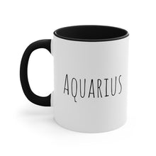 Load image into Gallery viewer, Aquarius Accent Coffee Mug, 11oz Zodiac Astrology Sign