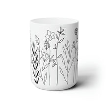 Load image into Gallery viewer, Simple Floral Ceramic Coffee Mug 15oz