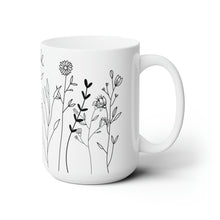 Load image into Gallery viewer, Simple Floral Ceramic Coffee Mug 15oz