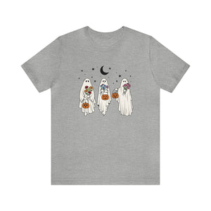 Floral Ghost T-shirt, Trick or Treat, Happy Halloween