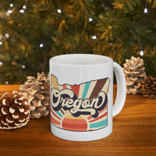 Load image into Gallery viewer, Oregon Ceramic Mug 11oz, Retro Oregon, Sunshine, state outline