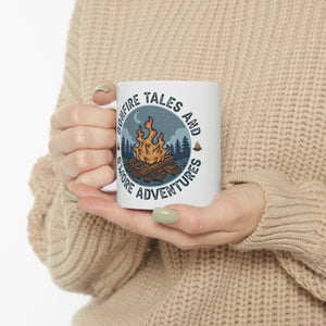 Bonefire Tales and Smore Adventures Ceramic Mug 11oz Camping Trails Fall Summer