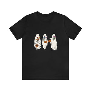 Floral Ghost T-shirt, Trick or Treat, Happy Halloween