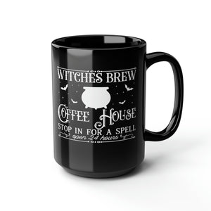 Witches Brew Coffee House Ceramic Black Mug, 15oz