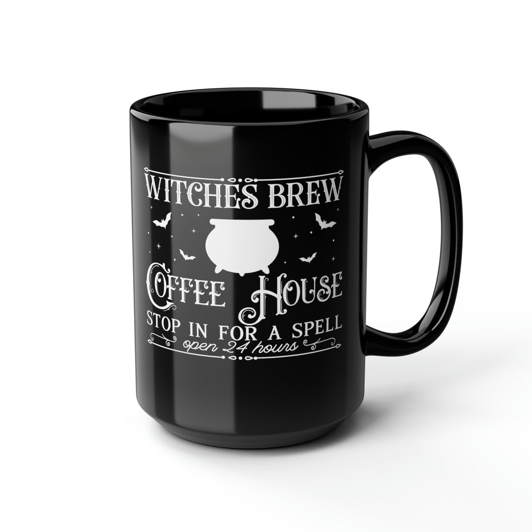 Witches Brew Coffee House Ceramic Black Mug, 15oz