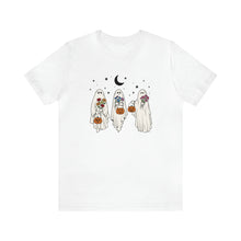 Load image into Gallery viewer, Floral Ghost T-shirt, Trick or Treat, Happy Halloween