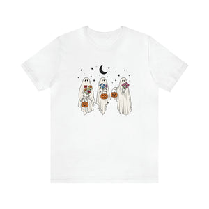 Floral Ghost T-shirt, Trick or Treat, Happy Halloween