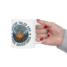 Load image into Gallery viewer, Bonefire Tales and Smore Adventures Ceramic Mug 11oz Camping Trails Fall Summer