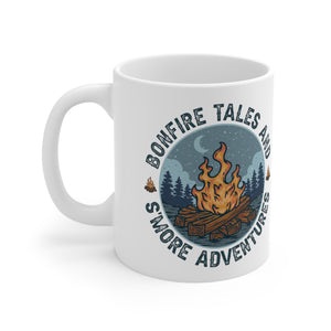 Bonefire Tales and Smore Adventures Ceramic Mug 11oz Camping Trails Fall Summer