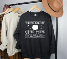 Load image into Gallery viewer, Witches Brew Coffe House Sweatshirt, Witches Brew, Happy Halloween, Trick or Treat