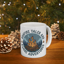 Load image into Gallery viewer, Bonefire Tales and Smore Adventures Ceramic Mug 11oz Camping Trails Fall Summer