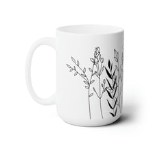 Load image into Gallery viewer, Simple Floral Ceramic Coffee Mug 15oz