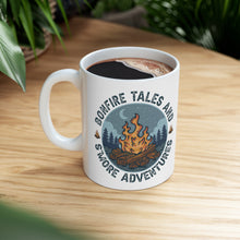 Load image into Gallery viewer, Bonefire Tales and Smore Adventures Ceramic Mug 11oz Camping Trails Fall Summer