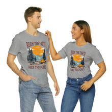 Load image into Gallery viewer, Roam the Earth, Hike the Peaks Unisex Jersey Short Sleeve Tee