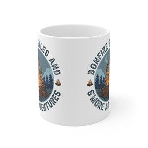 Bonefire Tales and Smore Adventures Ceramic Mug 11oz Camping Trails Fall Summer