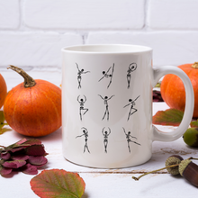 Load image into Gallery viewer, Ballet Skeletons Ceramic Mug 11oz, Happy Halloween,