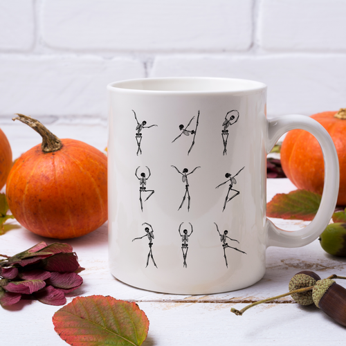 Ballet Skeletons Ceramic Mug 11oz, Happy Halloween,