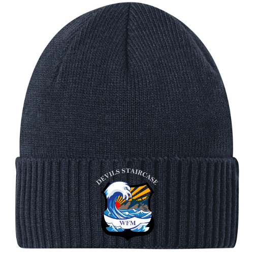 Devils Staircase Navy Ribbed Beanie (C951)