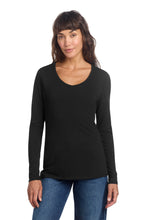 Load image into Gallery viewer, UNF SZ District® Women’s Perfect Tri® Long Sleeve V-Neck Tee Black (DT135)